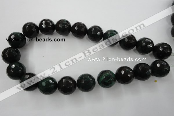 CPT408 15.5 inches 20mm faceted round green picture jasper beads