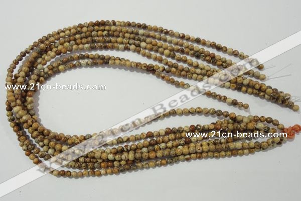 CPT450 15.5 inches 4mm round picture jasper beads wholesale