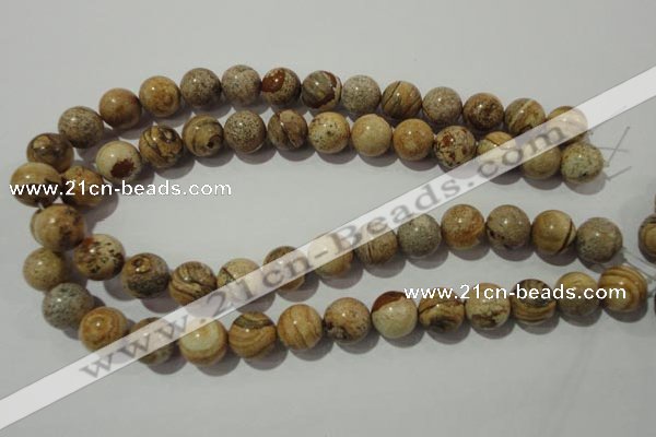 CPT455 15.5 inches 14mm round picture jasper beads wholesale