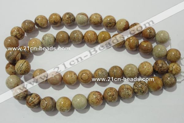 CPT456 15.5 inches 16mm round picture jasper beads wholesale