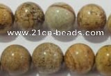 CPT457 15.5 inches 18mm round picture jasper beads wholesale