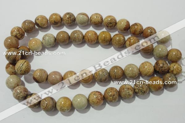 CPT458 15.5 inches 20mm round picture jasper beads wholesale