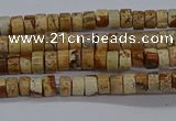 CPT461 15.5 inches 2*4mm heishi picture jasper beads wholesale