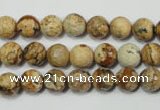 CPT502 15.5 inches 8mm faceted round picture jasper beads wholesale