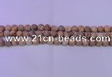 CPT522 15.5 inches 8mm round matte picture jasper beads