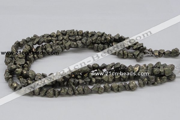 CPY02 16 inches 10mm nugget pyrite gemstone chip beads wholesale