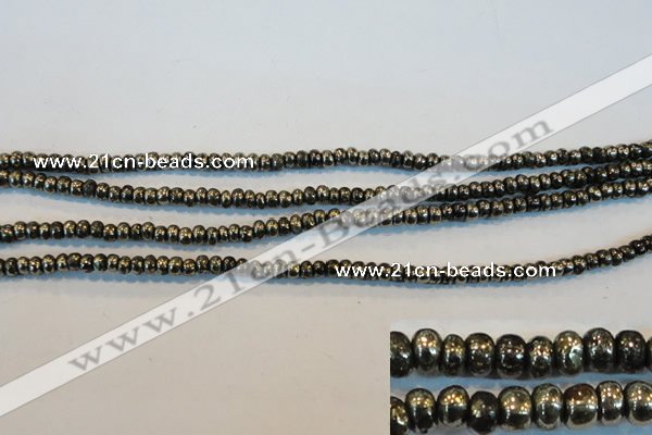 CPY100 15.5 inches 3*4mm rondelle pyrite gemstone beads wholesale