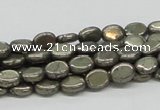 CPY11 16 inches 6*8mm oval pyrite gemstone beads wholesale