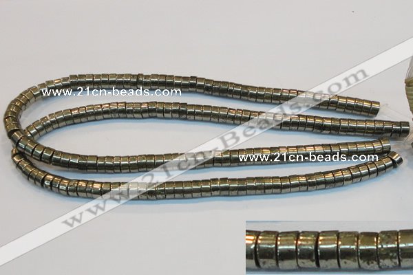 CPY116 15.5 inches 4*8mm heishi pyrite gemstone beads wholesale