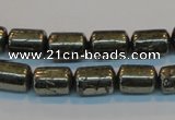 CPY122 15.5 inches 8*12mm tube pyrite gemstone beads wholesale