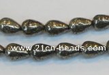 CPY132 15.5 inches 8*12mm teardrop pyrite gemstone beads wholesale