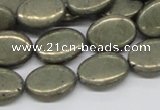 CPY14 16 inches 13*18mm oval pyrite gemstone beads wholesale