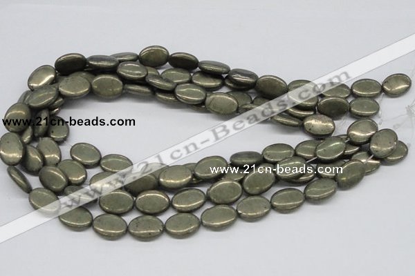 CPY14 16 inches 13*18mm oval pyrite gemstone beads wholesale