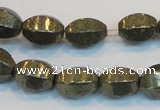 CPY145 15.5 inches 10*14mm rice pyrite gemstone beads wholesale