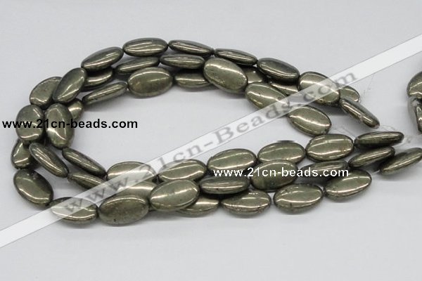 CPY15 16 inches 15*25mm oval pyrite gemstone beads wholesale