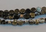 CPY150 15.5 inches 6mm coin pyrite gemstone beads wholesale