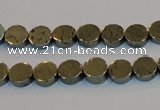 CPY151 15.5 inches 8mm coin pyrite gemstone beads wholesale