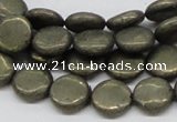 CPY17 16 inches 12mm coin pyrite gemstone beads wholesale