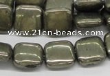 CPY18 16 inches 14*14mm square pyrite gemstone beads wholesale