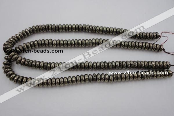 CPY211 15.5 inches 4*10mm rondelle pyrite gemstone beads wholesale