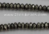 CPY215 15.5 inches 4*8mm faceted rondelle pyrite gemstone beads