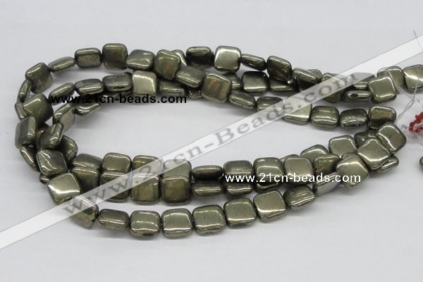 CPY22 16 inches 12*12mm square pyrite gemstone beads wholesale