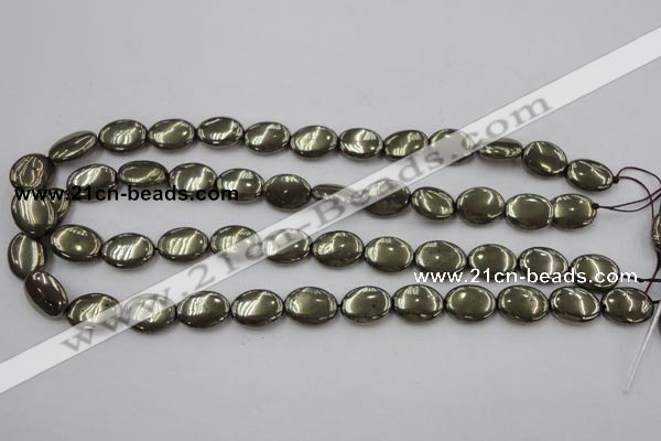 CPY233 15.5 inches 12*16mm oval pyrite gemstone beads wholesale