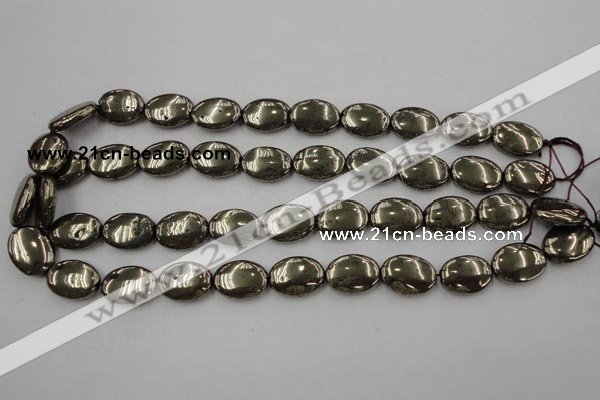 CPY234 15.5 inches 13*18mm oval pyrite gemstone beads wholesale