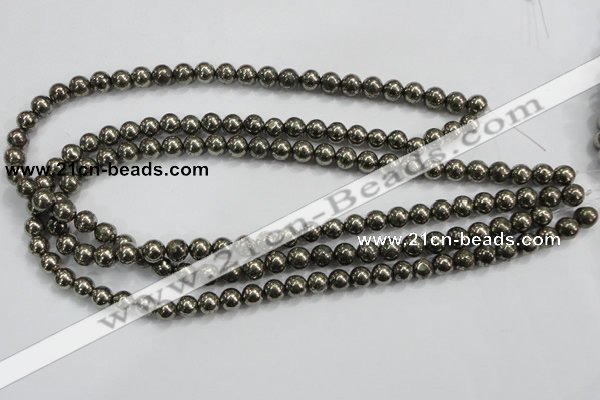 CPY24 16 inches 12mm round pyrite gemstone beads wholesale