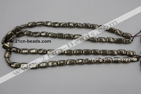 CPY240 15.5 inches 8*12mm rectangle pyrite gemstone beads wholesale