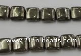 CPY250 15.5 inches 10*10mm square pyrite gemstone beads wholesale