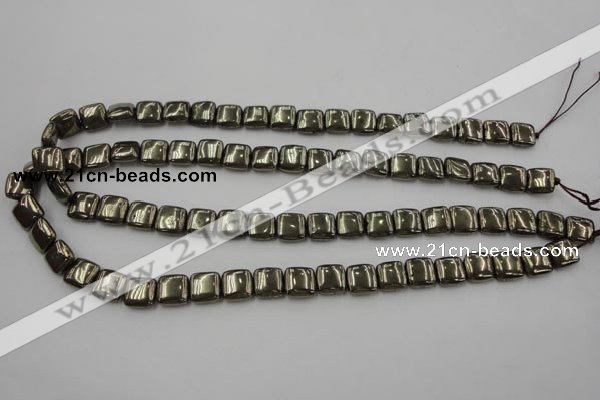 CPY250 15.5 inches 10*10mm square pyrite gemstone beads wholesale