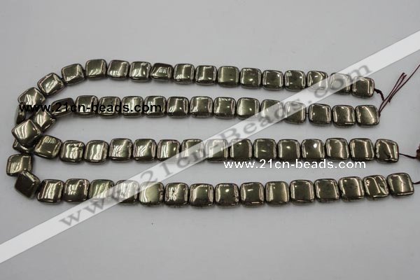 CPY251 15.5 inches 12*12mm square pyrite gemstone beads wholesale