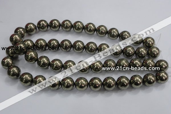 CPY26 16 inches 16mm round pyrite gemstone beads wholesale