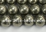 CPY261 15.5 inches 6mm round pyrite gemstone beads wholesale