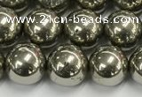 CPY262 15.5 inches 8mm round pyrite gemstone beads wholesale