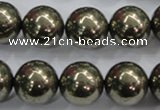 CPY27 16 inches 18mm round pyrite gemstone beads wholesale