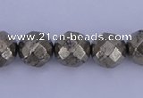 CPY29 16 inches 8mm faceted round pyrite gemstone beads wholesale