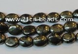 CPY310 15.5 inches 7*9mm oval pyrite gemstone beads wholesale