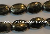 CPY312 15.5 inches 13*18mm oval pyrite gemstone beads wholesale