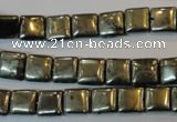 CPY315 15.5 inches 8*8mm square pyrite gemstone beads wholesale