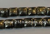 CPY316 15.5 inches 10*10mm square pyrite gemstone beads wholesale