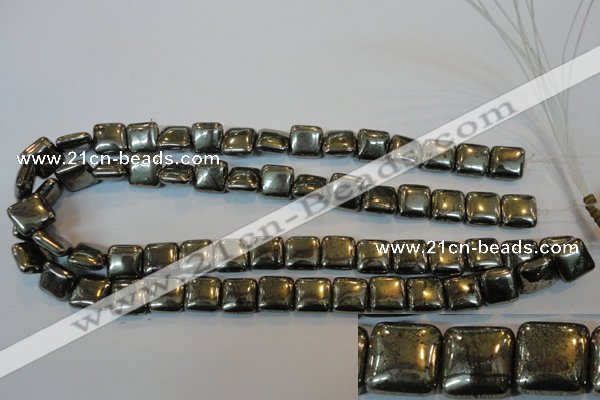 CPY317 15.5 inches 12*12mm square pyrite gemstone beads wholesale