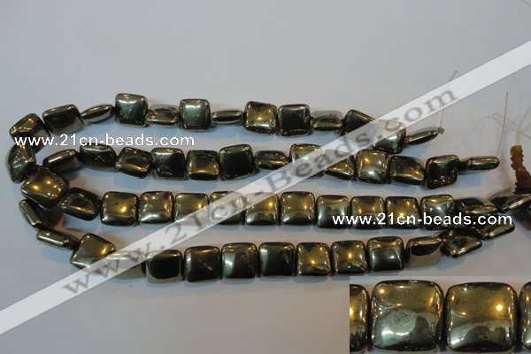 CPY318 15.5 inches 14*14mm square pyrite gemstone beads wholesale