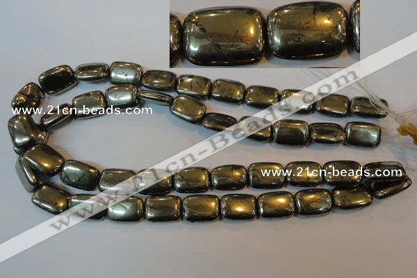 CPY323 15.5 inches 13*18mm rectangle pyrite gemstone beads wholesale