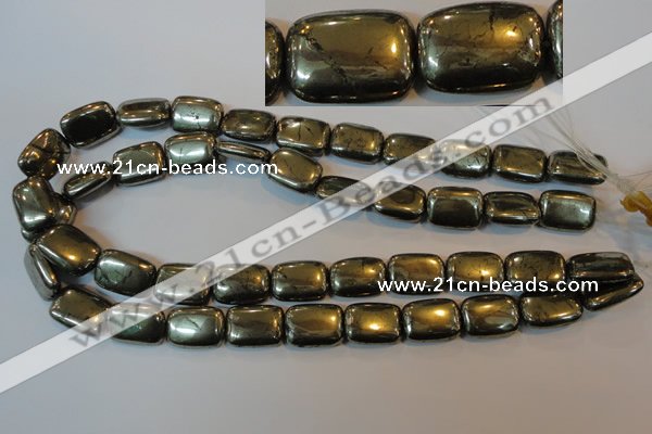 CPY324 15.5 inches 15*20mm rectangle pyrite gemstone beads wholesale