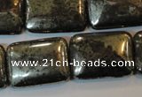 CPY325 15.5 inches 18*25mm rectangle pyrite gemstone beads wholesale