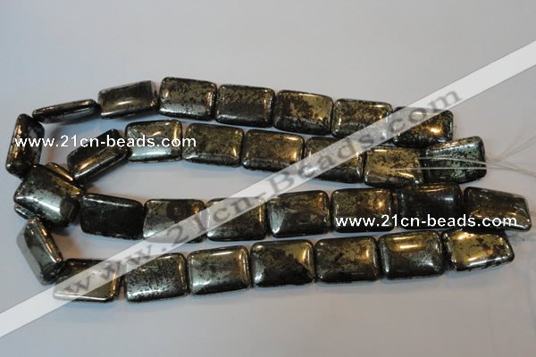 CPY325 15.5 inches 18*25mm rectangle pyrite gemstone beads wholesale