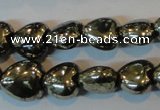 CPY328 15.5 inches 8*8mm heart pyrite gemstone beads wholesale