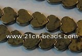 CPY331 15.5 inches 8*8mm heart pyrite gemstone beads wholesale